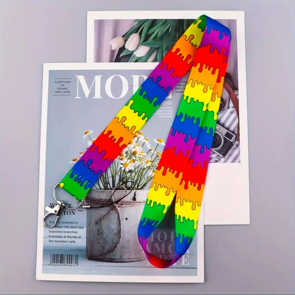 Lanyards For Keys, Keychain, Badge Holder, 1 pc, NEW, Rainbow Colors 🎁